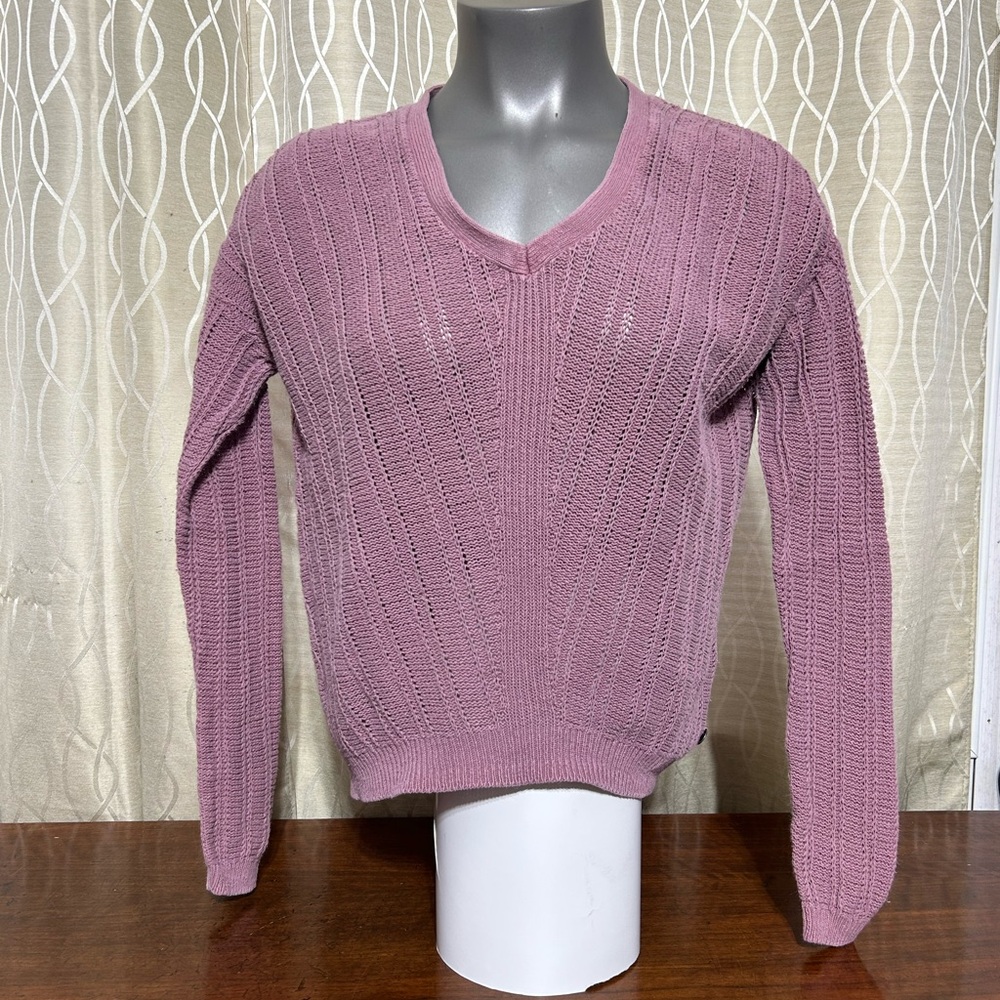 Kismet Dusty Rose V Neck Long Sleeved Sweater